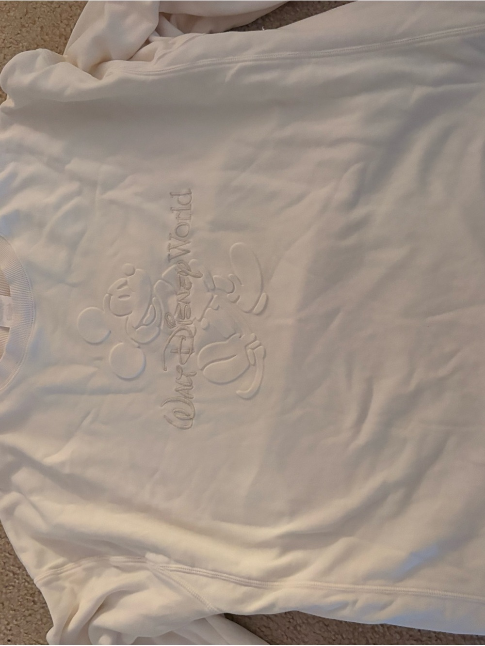 Disney White Embossed Mickey Sweatshirt